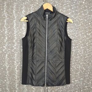 J' ENVIE New‎ York Full Zip Quilted Black Vest Women's 6